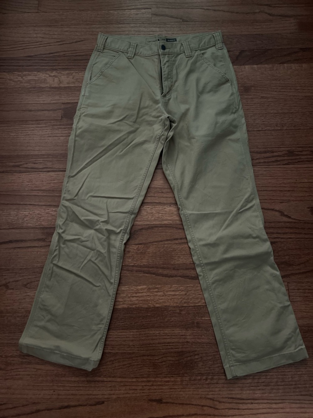 Carhartt Men's‎ Rugged Flex Relaxed Fit Canvas Work Pant Dark Khaki color 32x32
